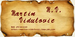 Martin Vidulović vizit kartica